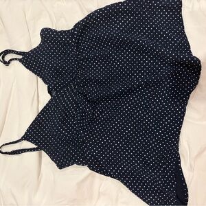 Brandy Melville Dark Blue and White polka dot